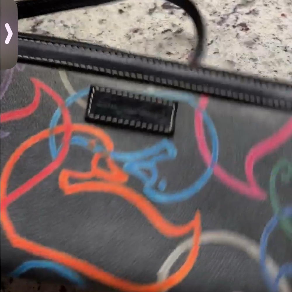 DOONEY and BOURKE RARE DUCK Wristlet. Rainbow zipper EUC - Picture 2 of 8